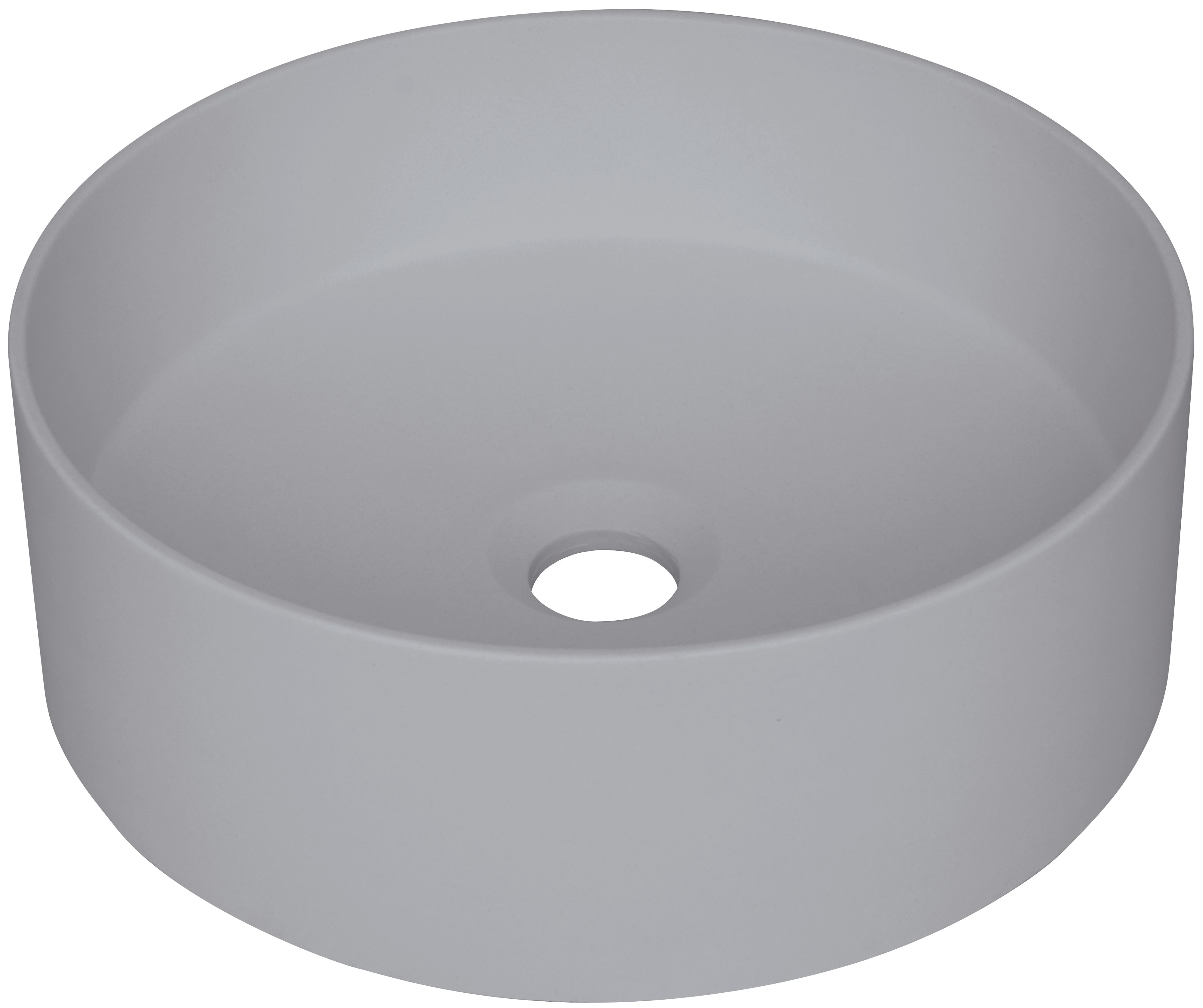 Deante Silia lavabo 36x36 cm circular sobre encimera gris/piedra CQS_SU4S