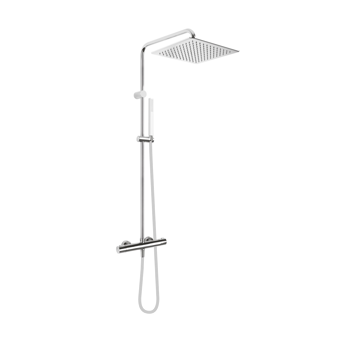 Oltens Boran conjunto de ducha a pared con termostato con rociador con efecto lluvia cromo 36503100