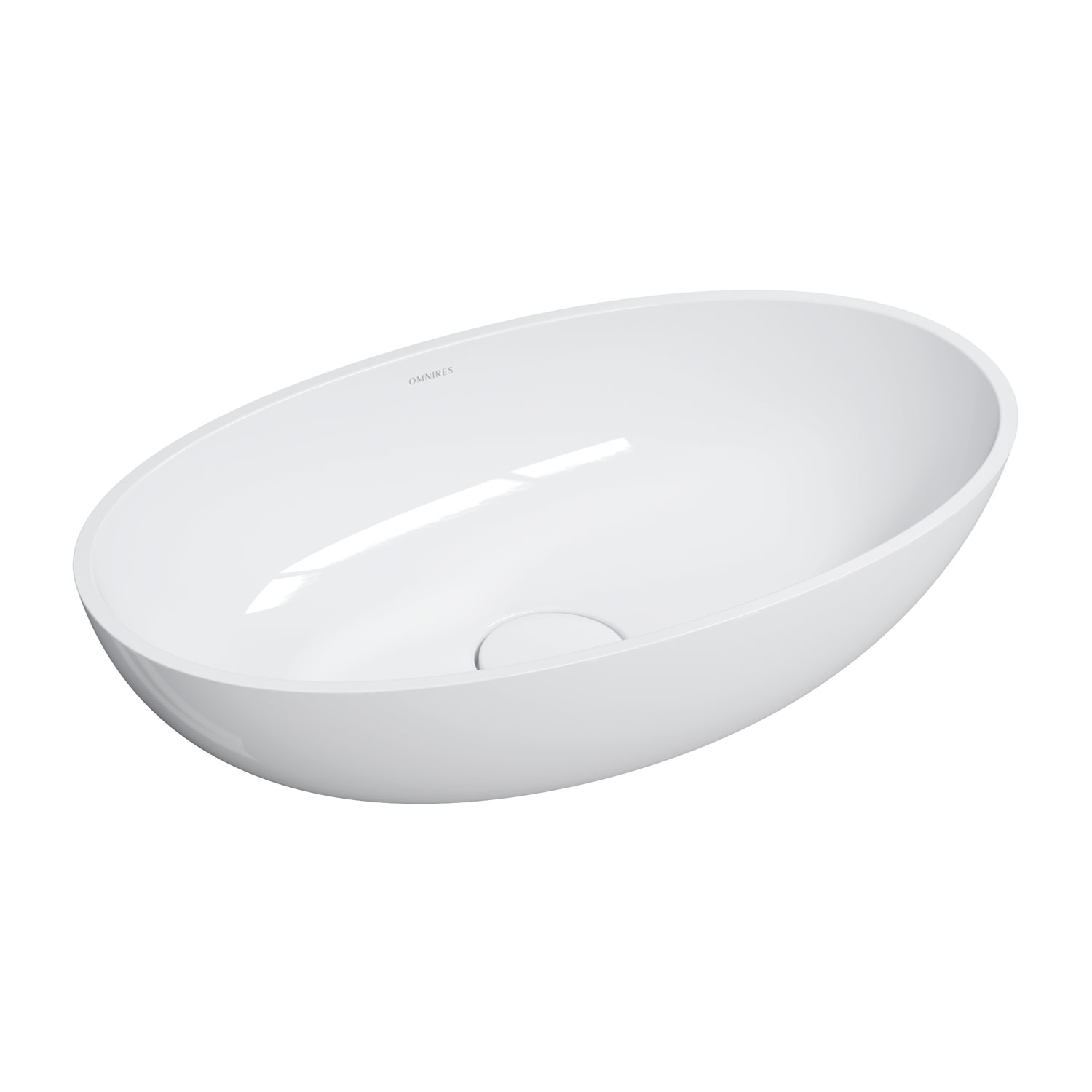 Omnires Shell M+ lavabo 60x35 cm oval sobre encimera blanco SHELLUNBP
