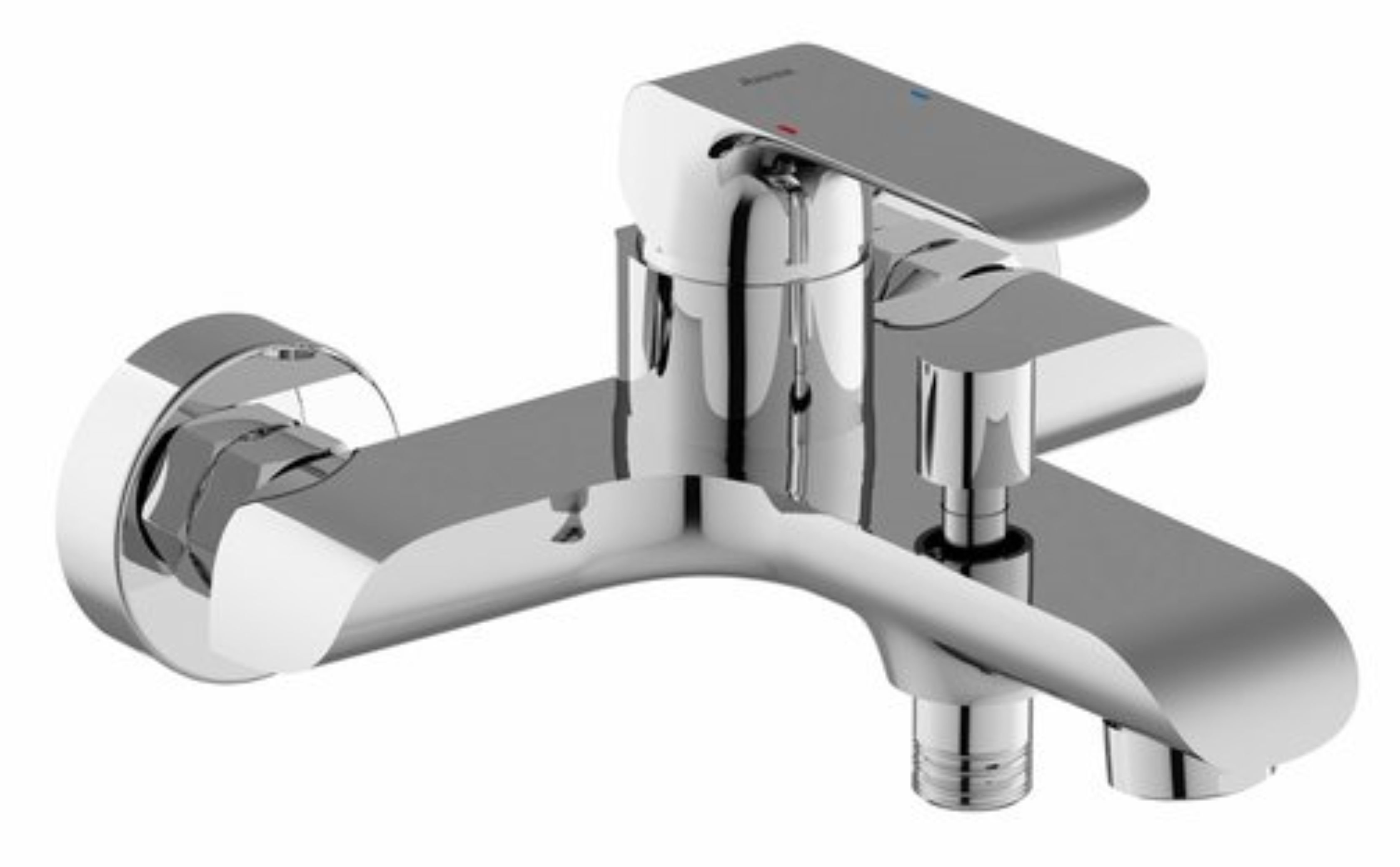 Ravak Flat grifo de bañera y ducha a pared cromo X070119