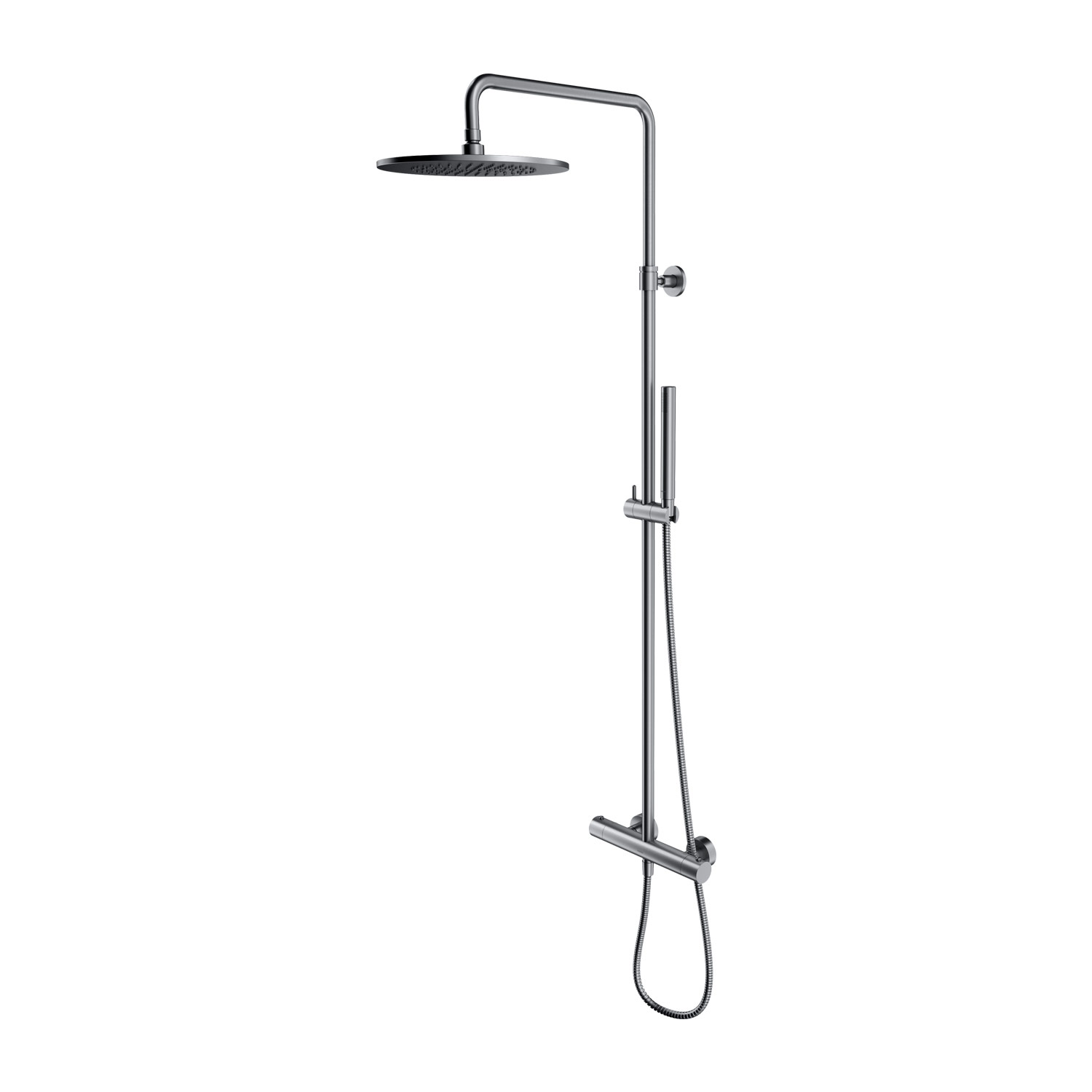 Omnires Y conjunto de ducha a pared con termostato con rociador con efecto lluvia || Y1244SUNI