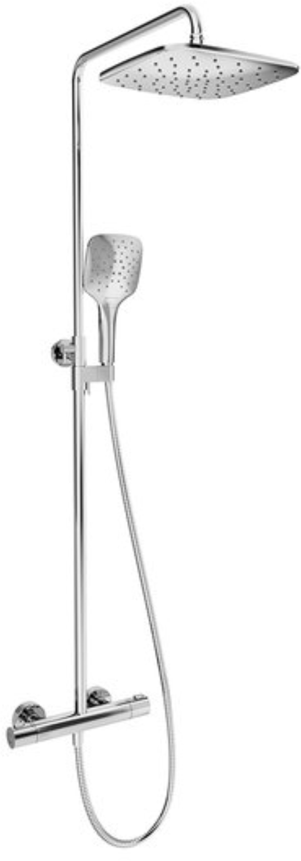 Ravak Termo conjunto de ducha a pared con termostato con rociador con efecto lluvia cromo X070164