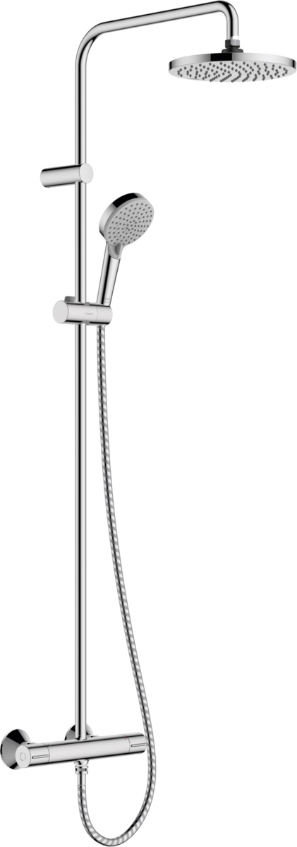 Hansgrohe Vernis Blend conjunto de ducha a pared con termostato con rociador con efecto lluvia cromo 26276000