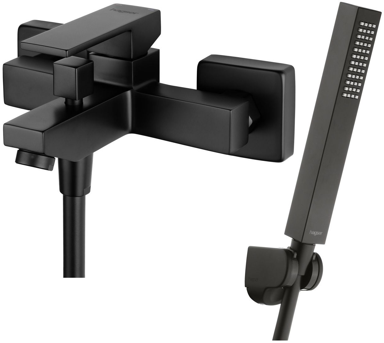 Conjunto grifo de bañera y ducha Hagser Ulva HGR12000034, alcachofa de ducha Hagser Lea HGR24000037, HGR31000037, HGR25000037