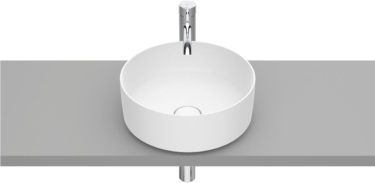 Roca Inspira lavabo 37x37 cm circular sobre encimera blanco A327523620