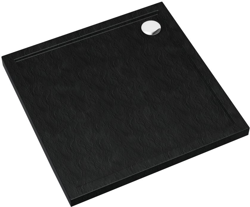 Schedpol Caspar New Black Stone plato de ducha cuadrado 80x80 cm negro 3.2330/C/ST