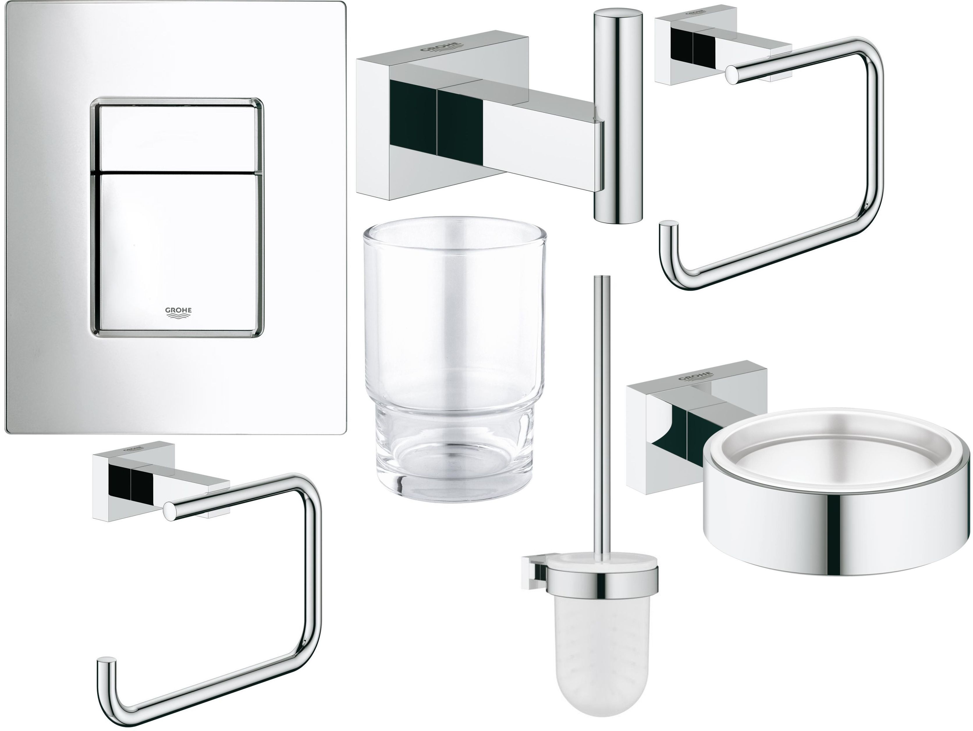 Conjunto escobilla de baño Grohe Essentials 40513001, toallero Grohe Essentials 40510001, 38732000, 40507001, 40508001, 40511001, 40372001