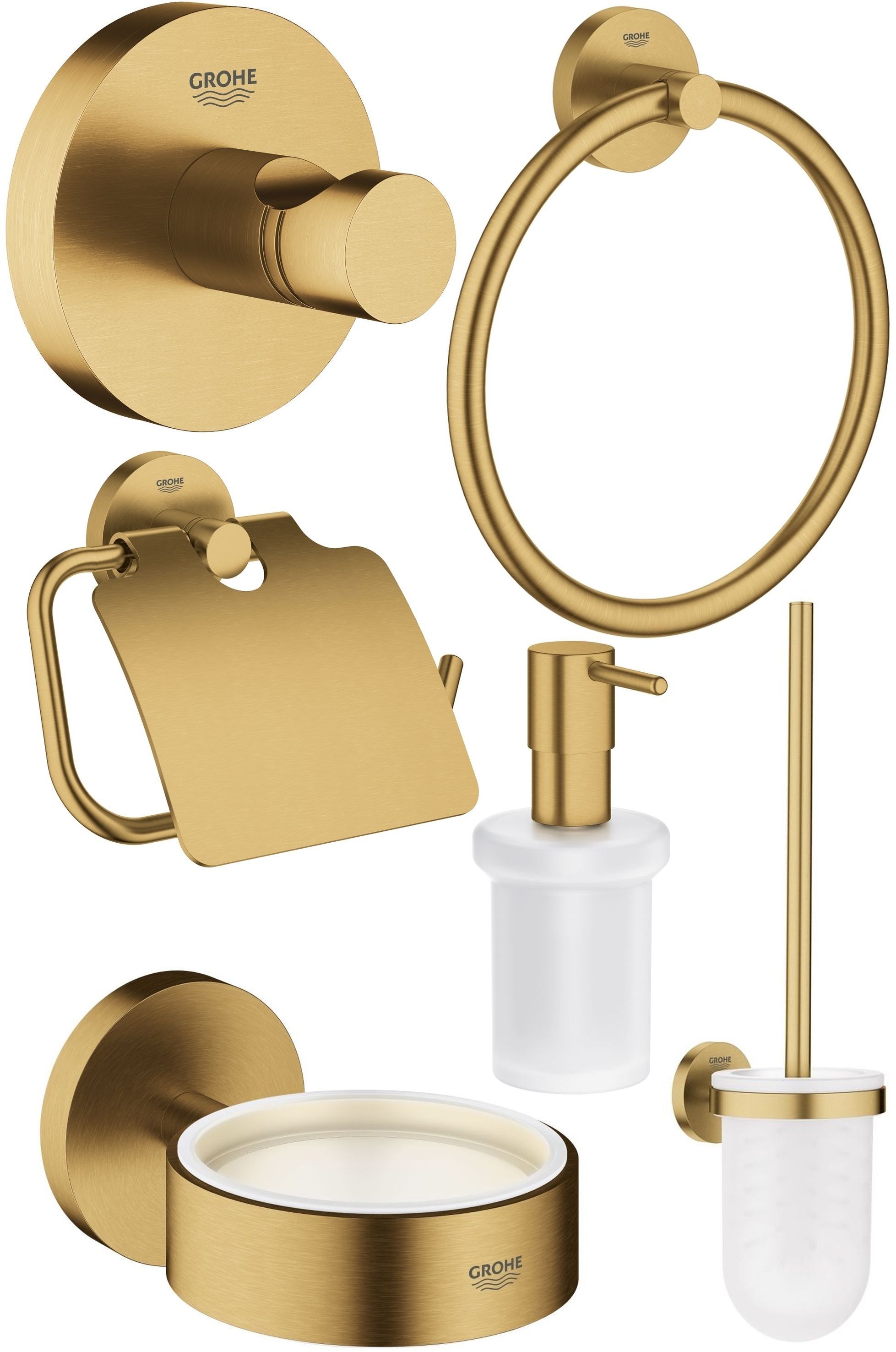 Conjunto escobilla de baño Grohe Essentials 40374GN1, portarrollos de papel higiénico Grohe Essentials 40367GN1, 40369GN1, 40365GN1, 40394GN1, 40364GN1