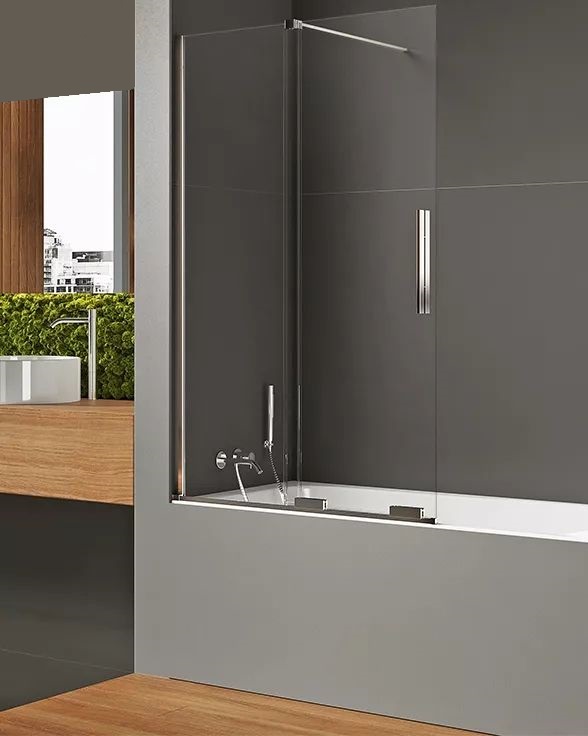 New Trendy Smart mampara de bañera 90 cm dos piezas cromo brillo/vidrio transparente EXK-4095