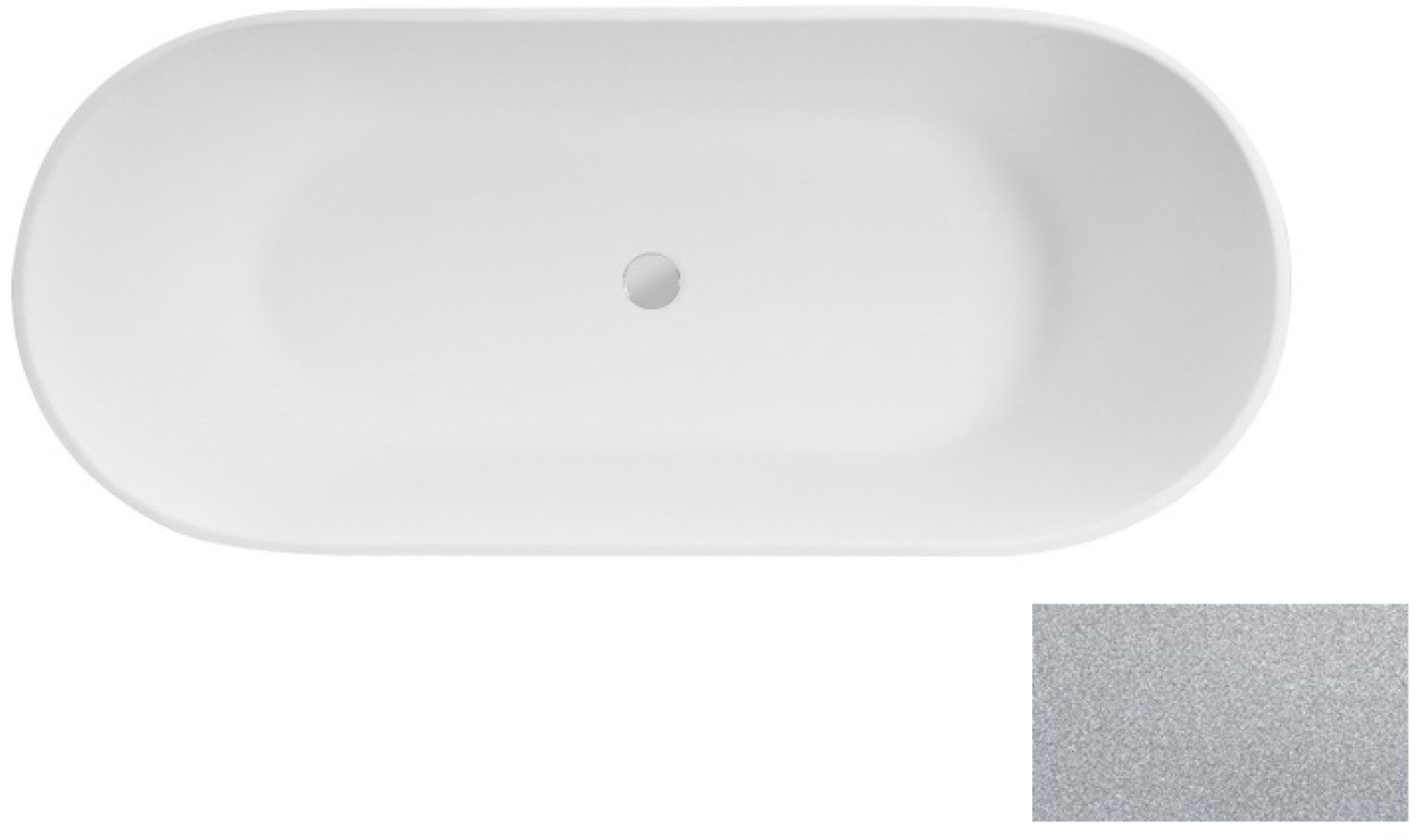 Besco Moya bañera exenta 159x68.4 cm oval bicolor #WMD-160-MS