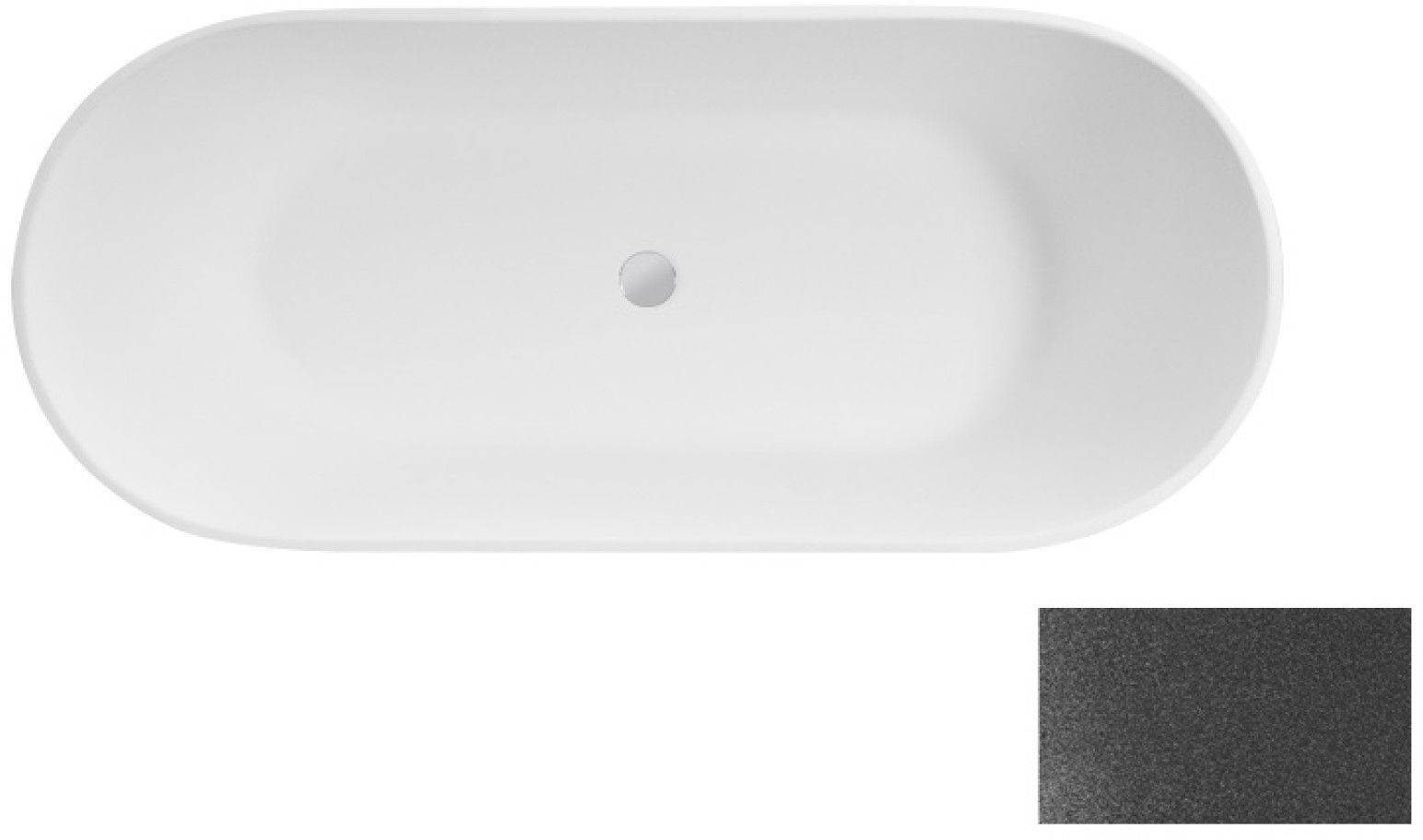 Besco Moya bañera exenta 159x68.4 cm oval bicolor #WMD-160-MG