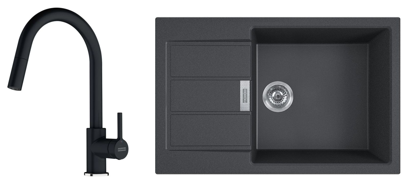 Conjunto fregadero Tectonite Franke Sirius 2.0 143.0618.577, grifo de cocina Franke Lina 115.0626.055