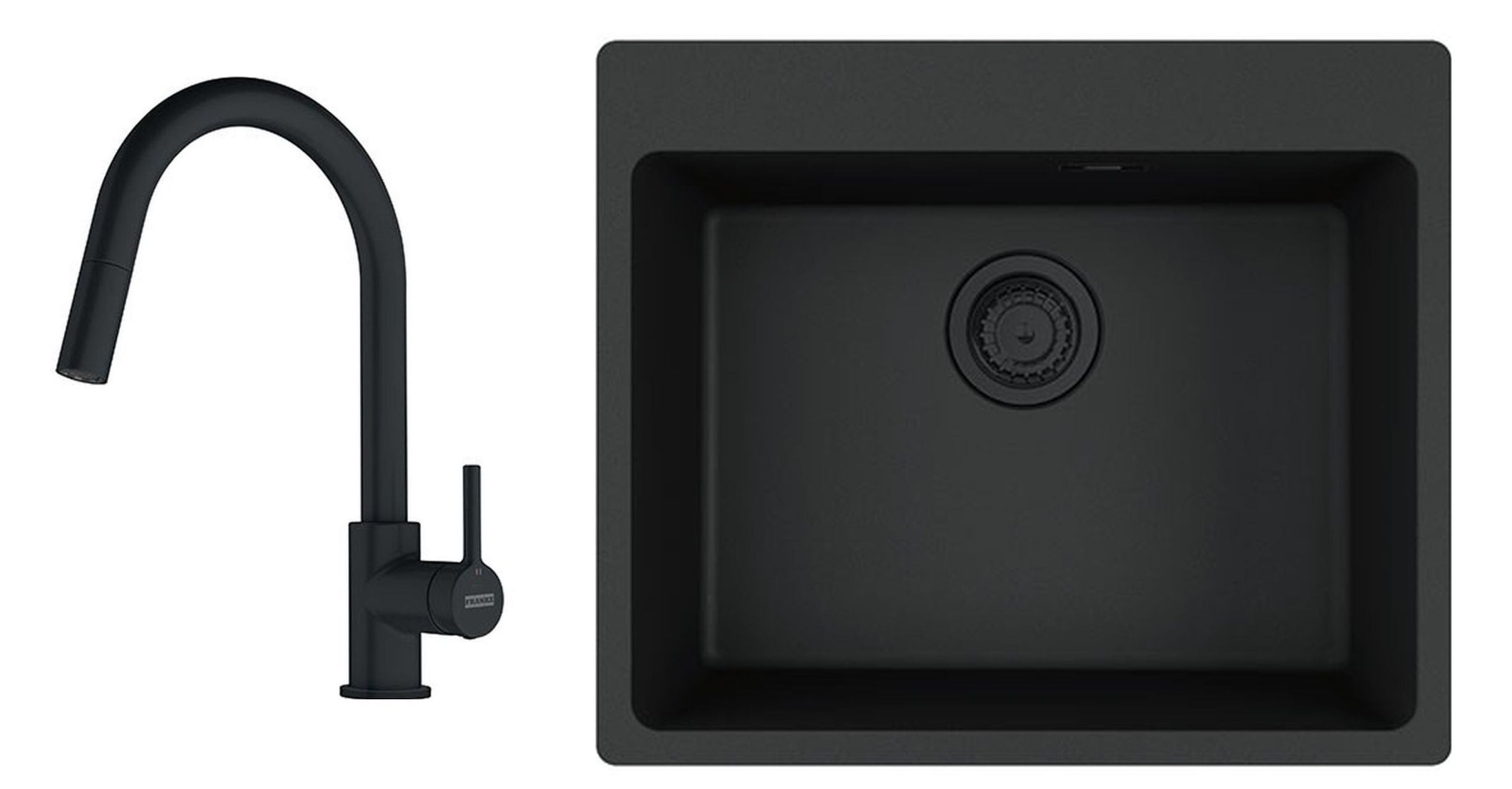 Conjunto fregadero de granito Franke Maris 114.0661.699, grifo de cocina Franke Lina 115.0626.053