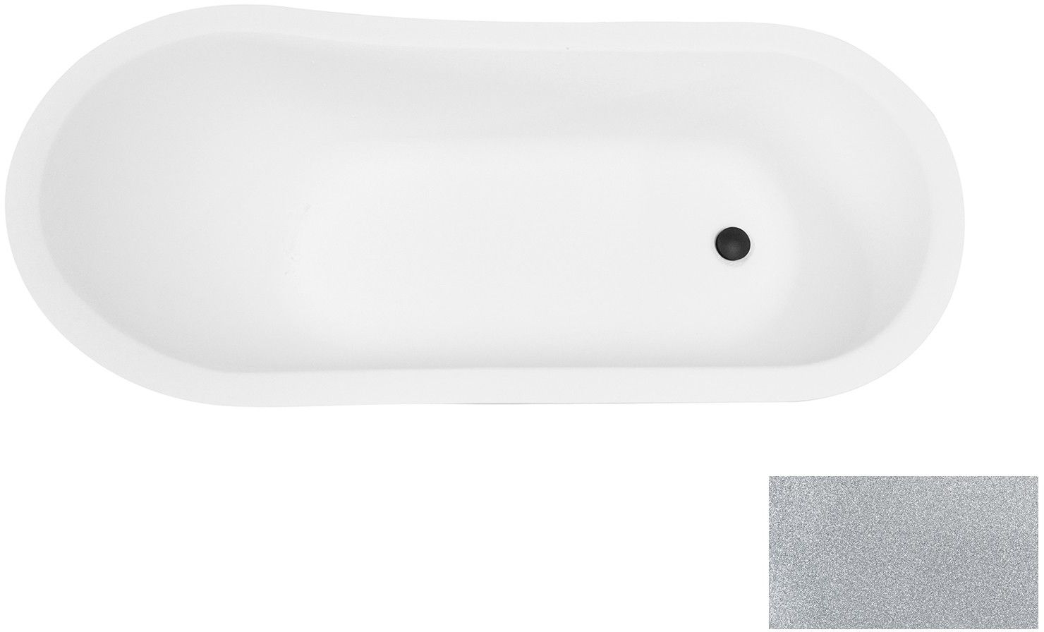Besco Olaya bañera exenta 157.5x68 cm oval bicolor #WAO-160-GSB