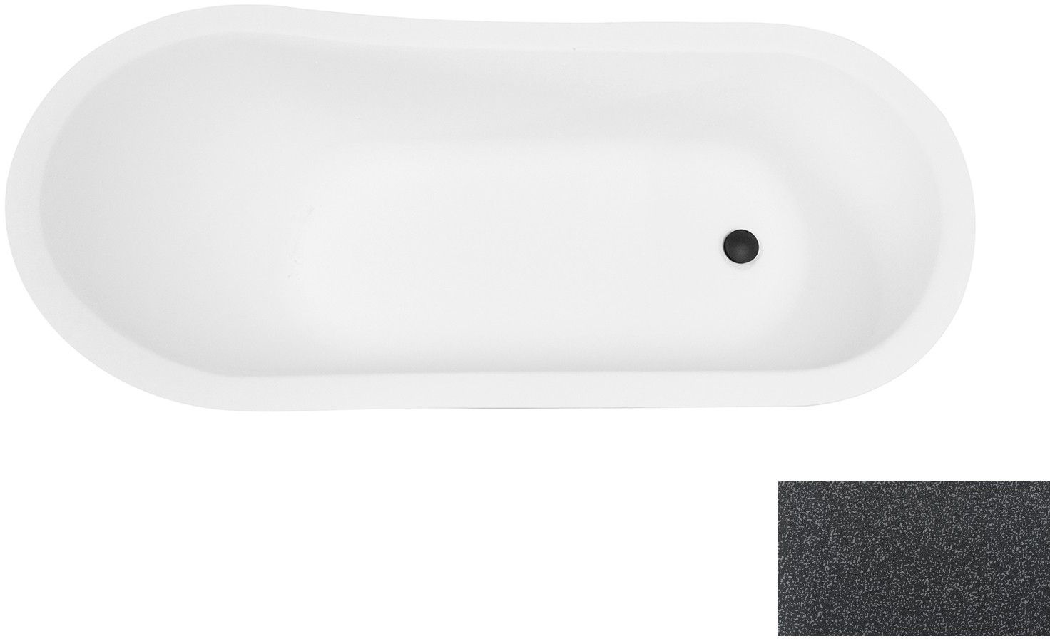 Besco Olaya bañera exenta 157.5x68 cm oval bicolor #WAO-160-GGC