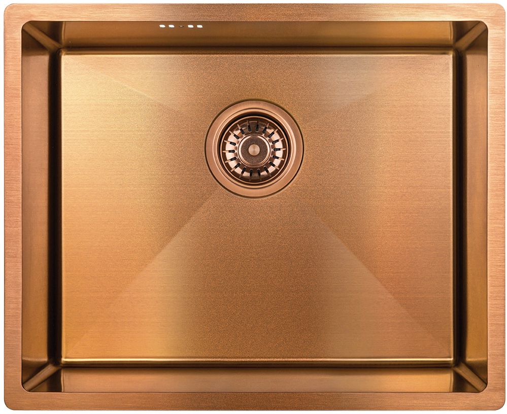 Laveo Marmara fregadero de acero con sifón 54x44 cm cobre SAM810P