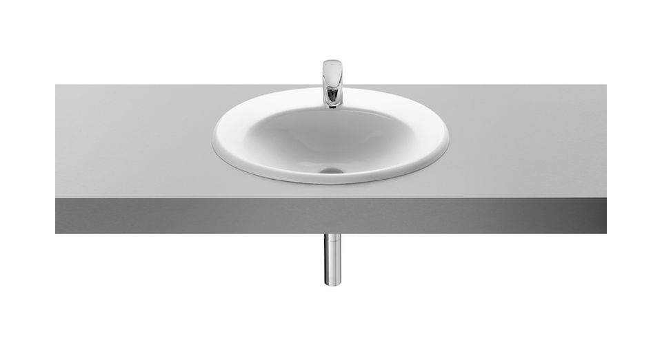 Roca Java lavabo 56x47.5 cm oval empotrado blanco brillante A327863000