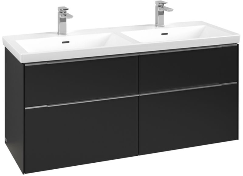 Villeroy & Boch Subway 3.0 armario 127.2x46.2x57.6 cm suspendido, para lavabo negro C568L0VL