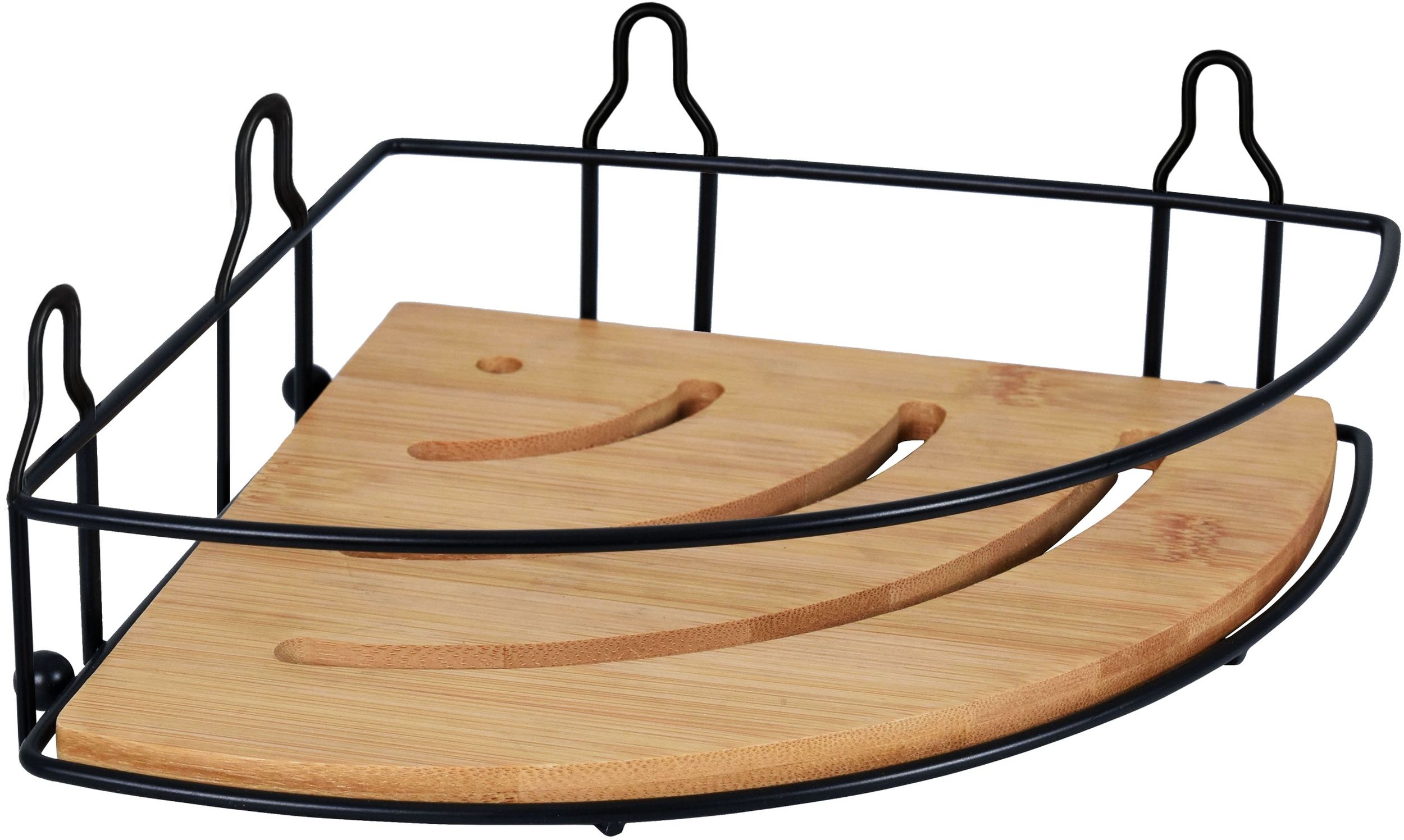BISK Umbra estante esquinero 19.5 cm negro-madera 08165
