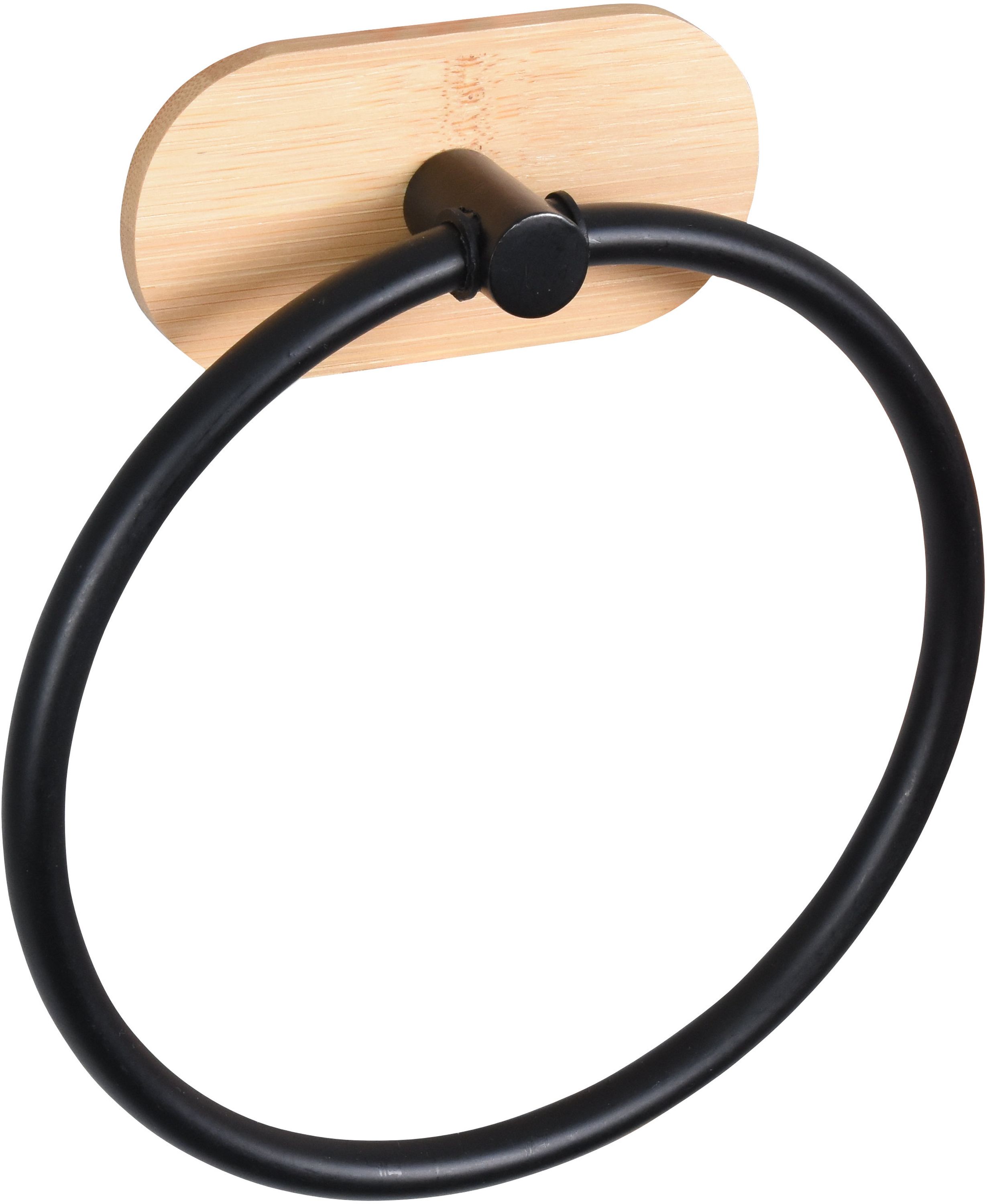 BISK Umbra toallero negro-madera 08060