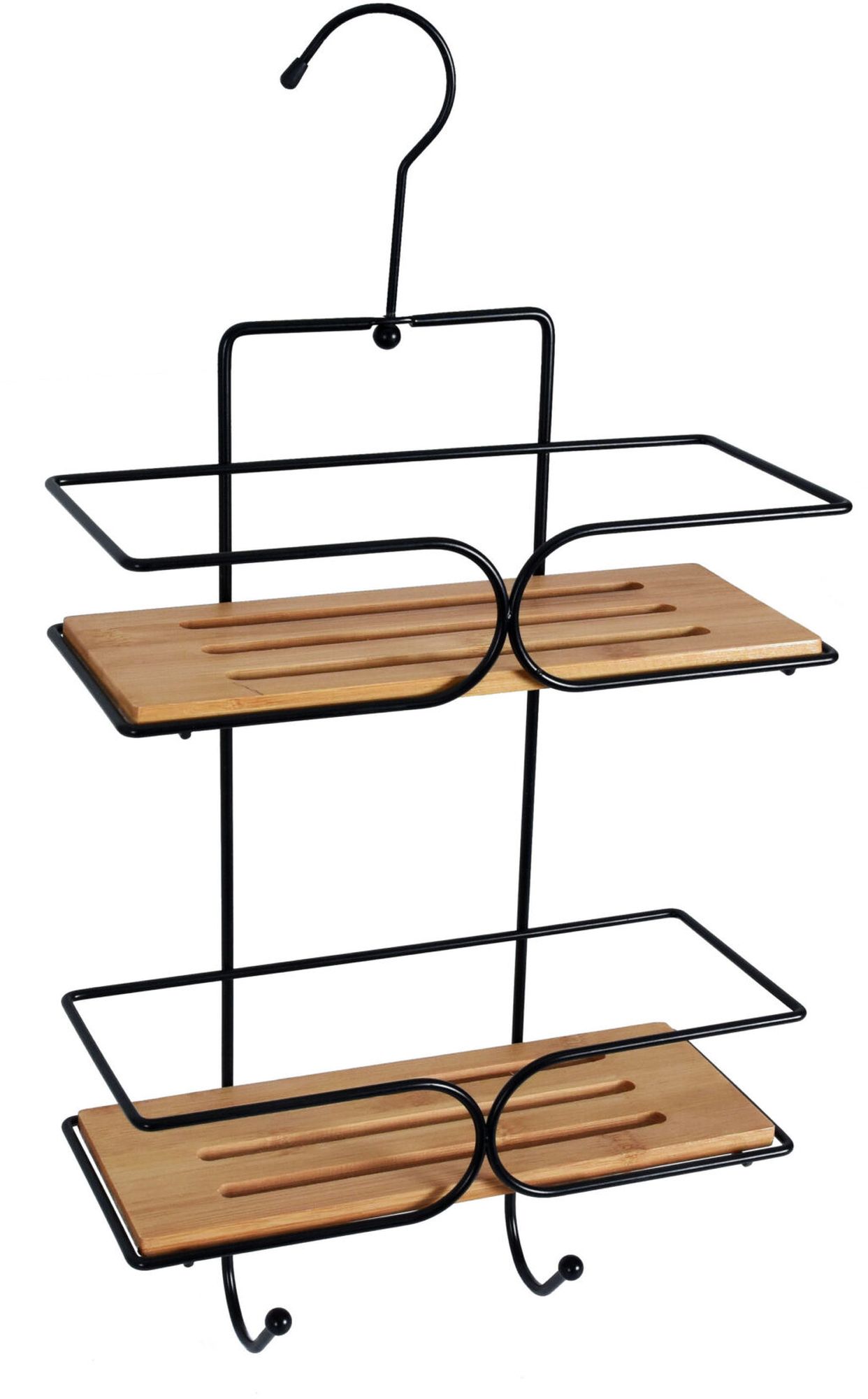 BISK Umbra estante de baño 25 cm negro-madera 08166