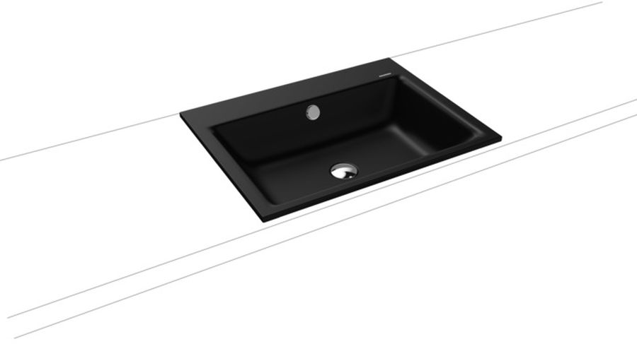 Kaldewei Puro lavabo 60x46 cm rectangular empotrado negro 900106013676