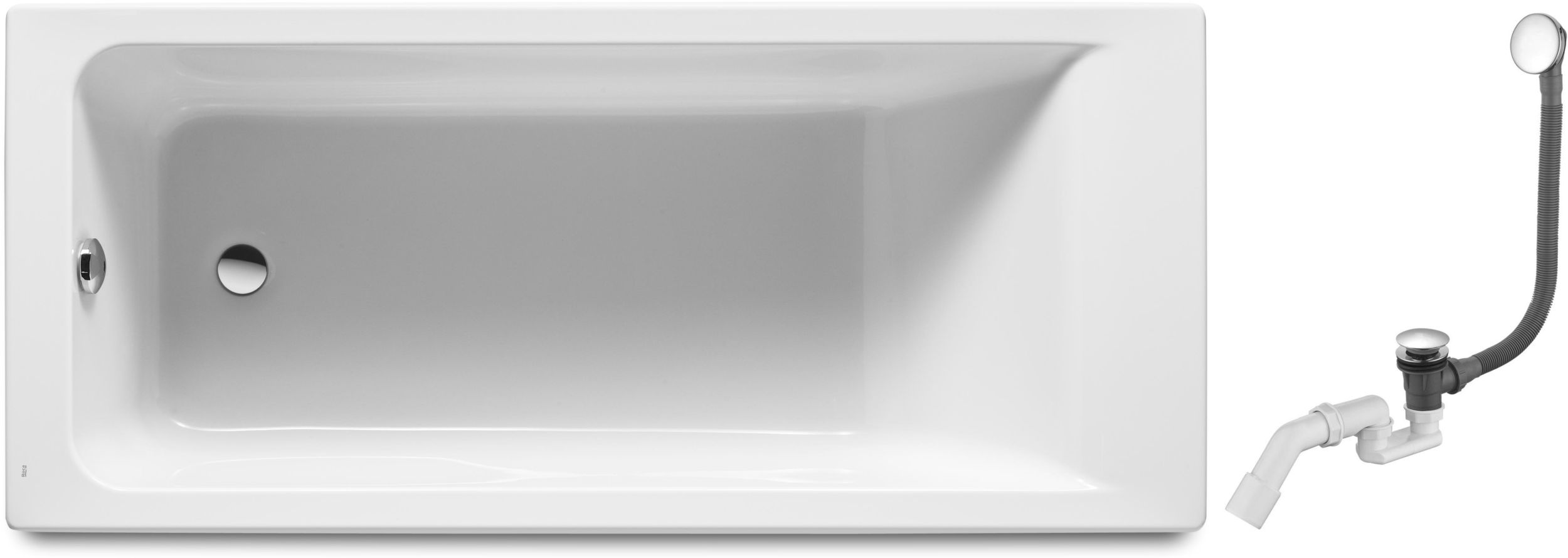 Conjunto bañera rectangular Roca Easy A248625000, sifón para bañera Oltens Fusa 03002100