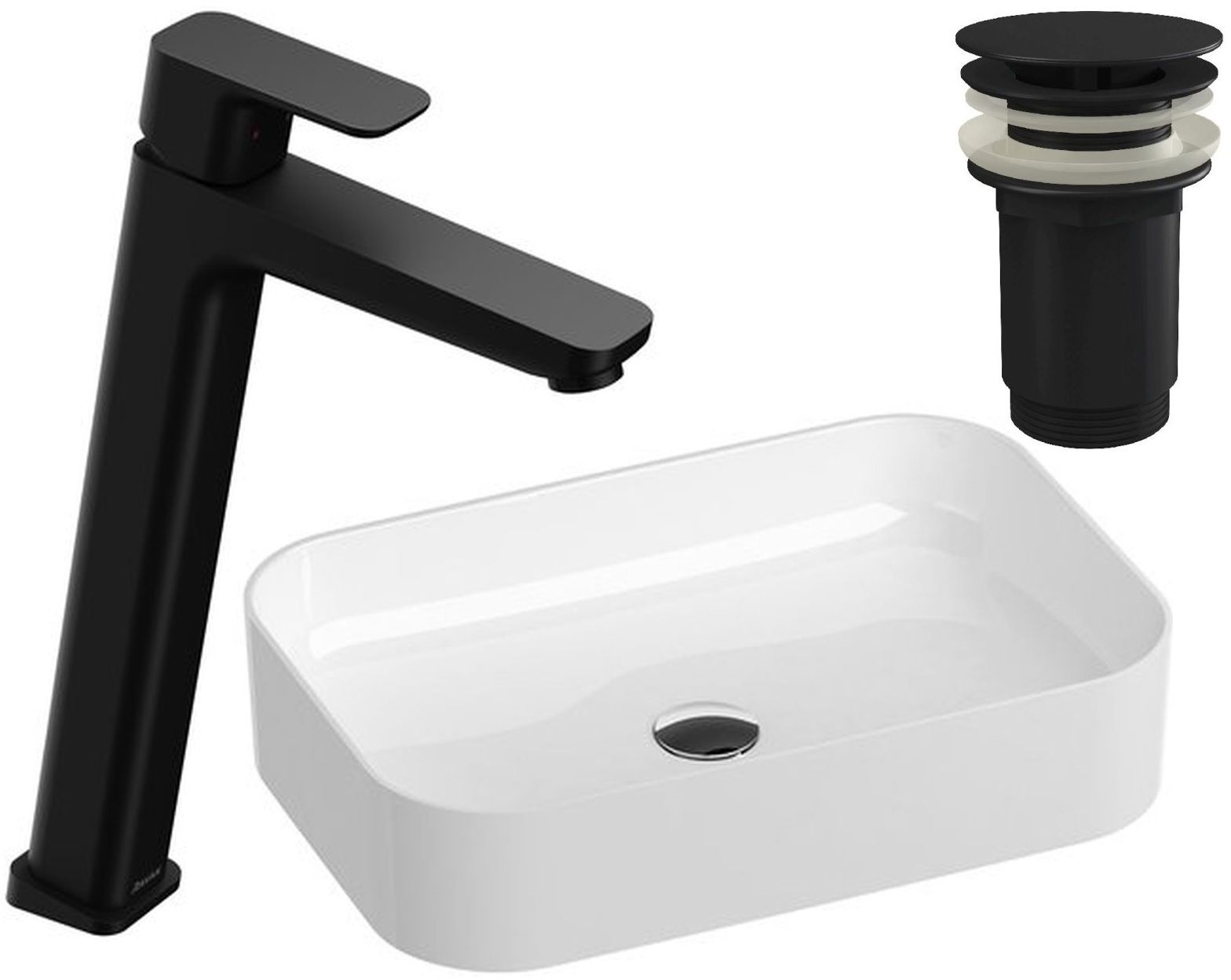Conjunto grifo para lavabo Ravak 10° X070151, lavabo Ravak Ceramic XJX01155002, X01762