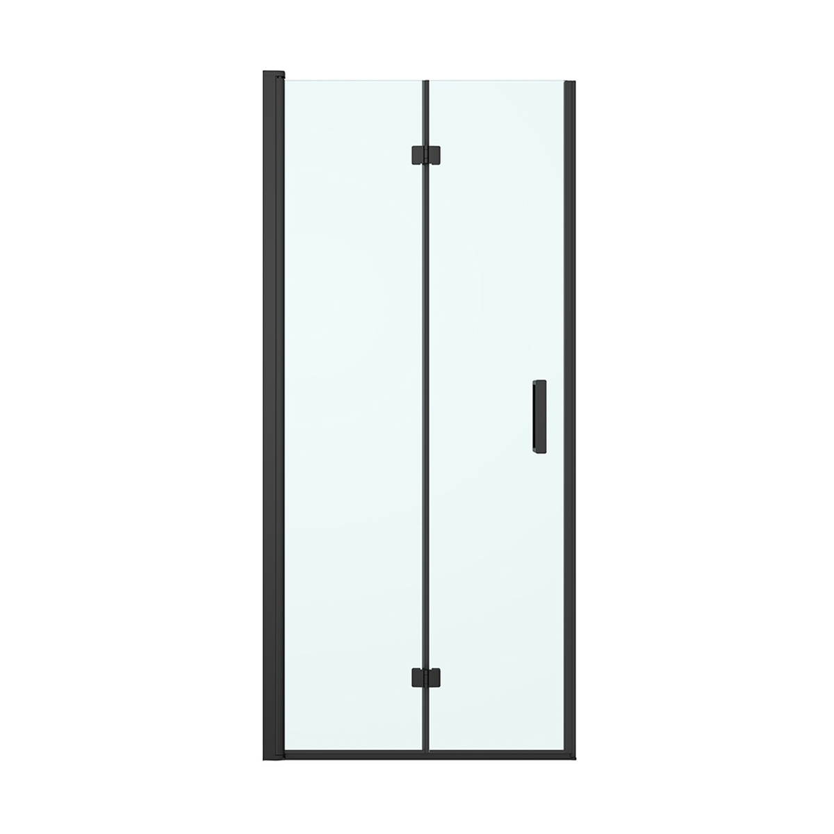 Oltens Hallan puerta de ducha 100 cm plegable negro mate/vidrio transparente 21202300