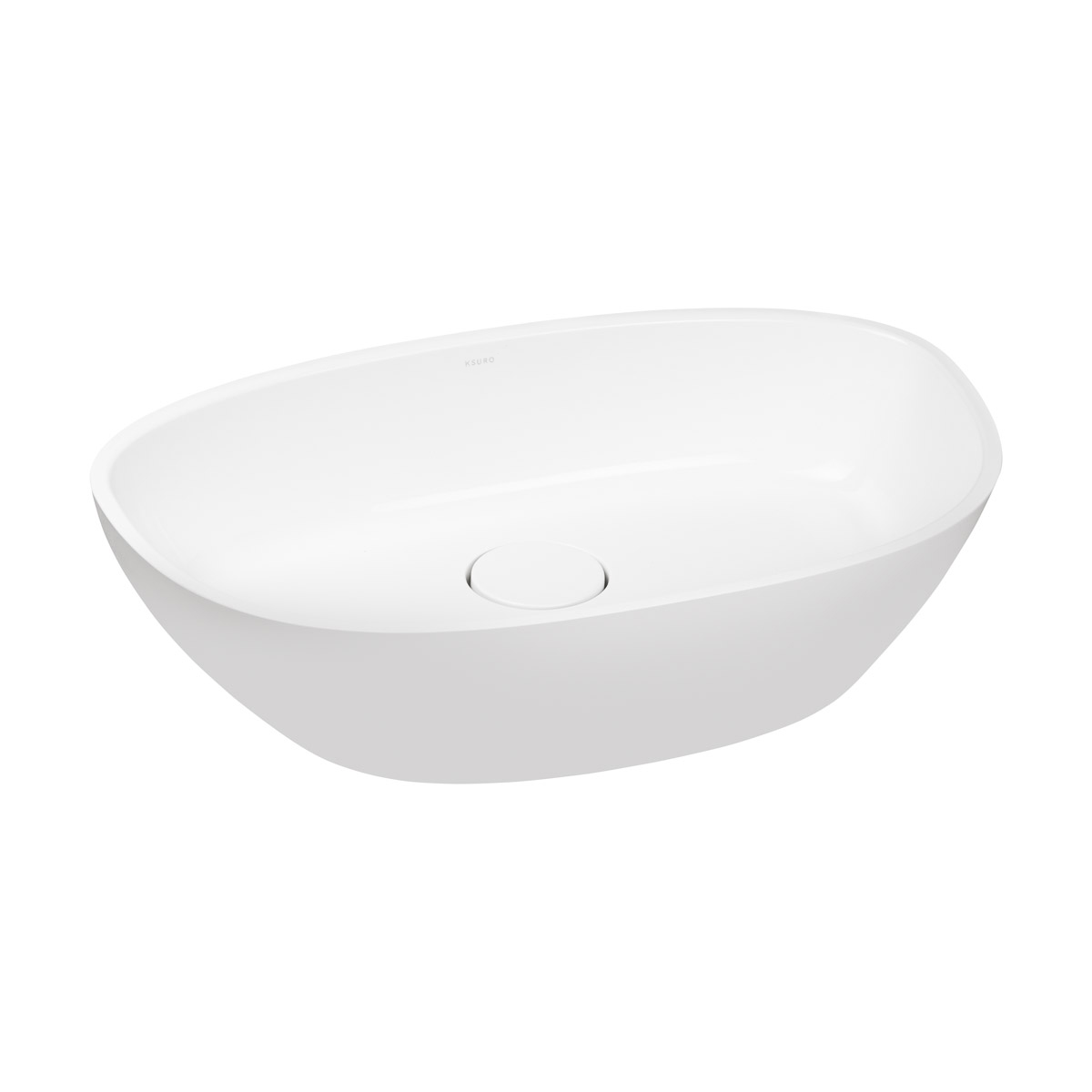 Ksuro 01 lavabo 60x36 cm oval sobre encimera blanco 20001000