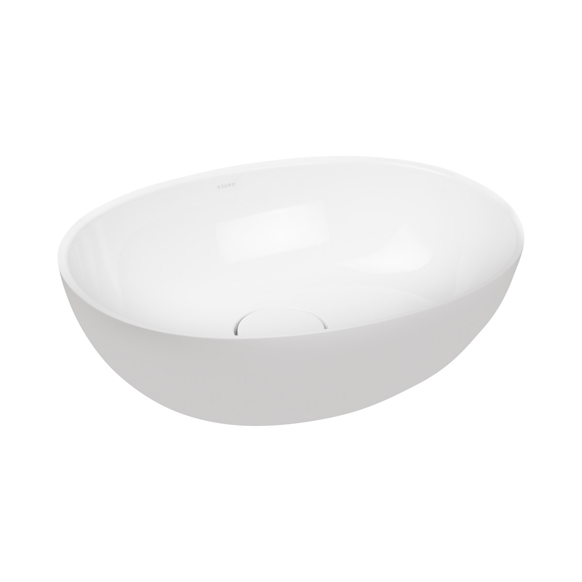 Ksuro 02 lavabo 47x36 cm oval sobre encimera blanco brillante 20002000