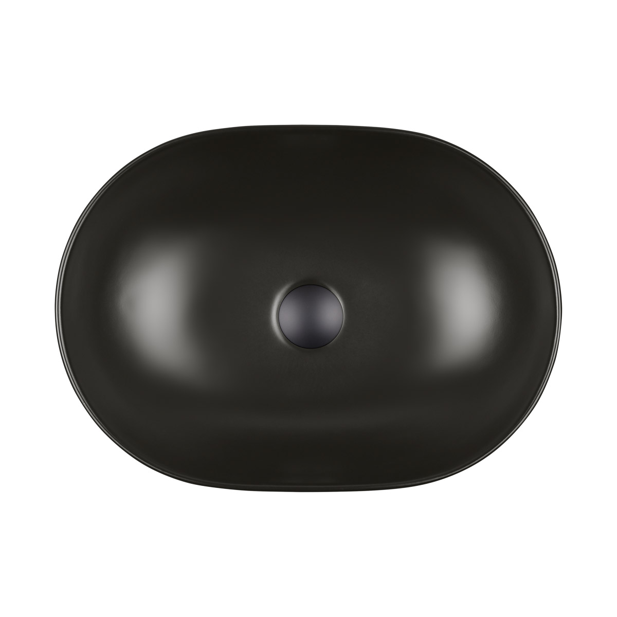 Oltens Hamnes lavabo 49.5x35.5 cm oval sobre encimera negro 40319300