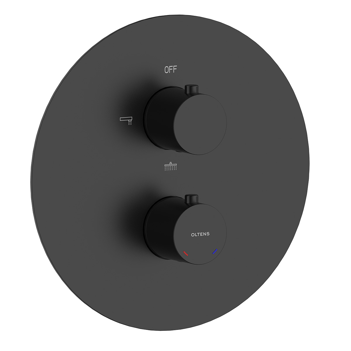 Oltens Katla grifo de bañera y ducha empotrado con termostato negro mate 34600300