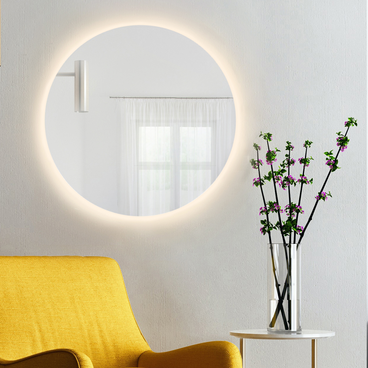 Baltica Design Bright espejo 50x50 cm circular con iluminación 5904107912547
