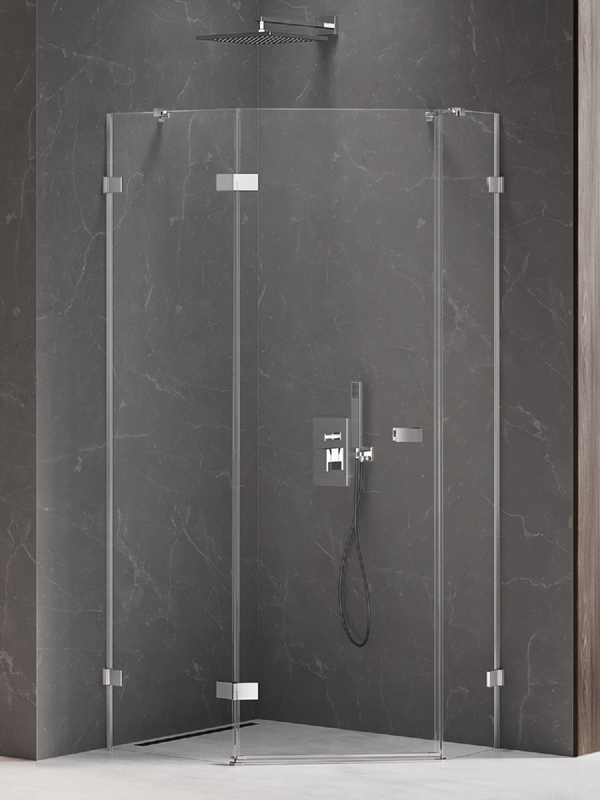 New Trendy Avexa cabina de ducha 100x80 cm cromo brillo/vidrio transparente EXK-3893