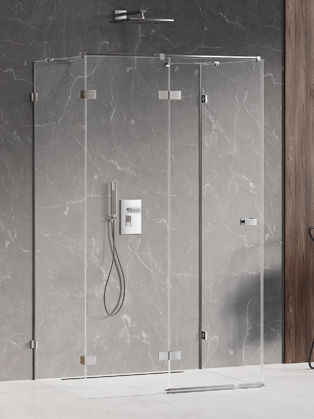 New Trendy Avexa cabina de ducha 120x110 cm rectangular cromo brillo/vidrio transparente EXK-2466