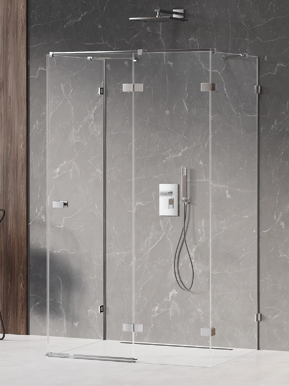 New Trendy Avexa cabina de ducha 110x80 cm rectangular cromo brillo/vidrio transparente EXK-2477