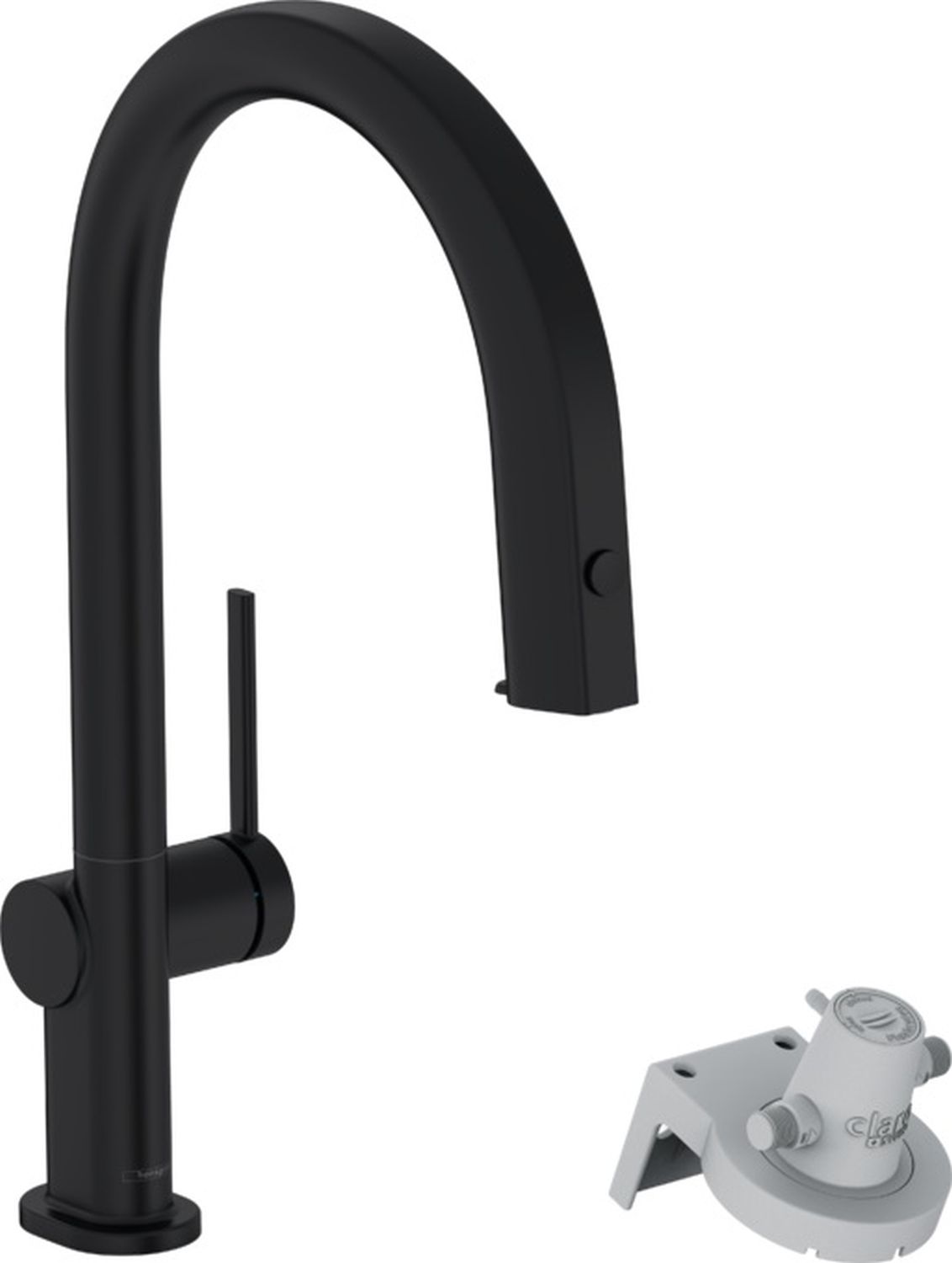 Hansgrohe Aqittura M91 grifo de cocina con filtro de pie negro 76803670