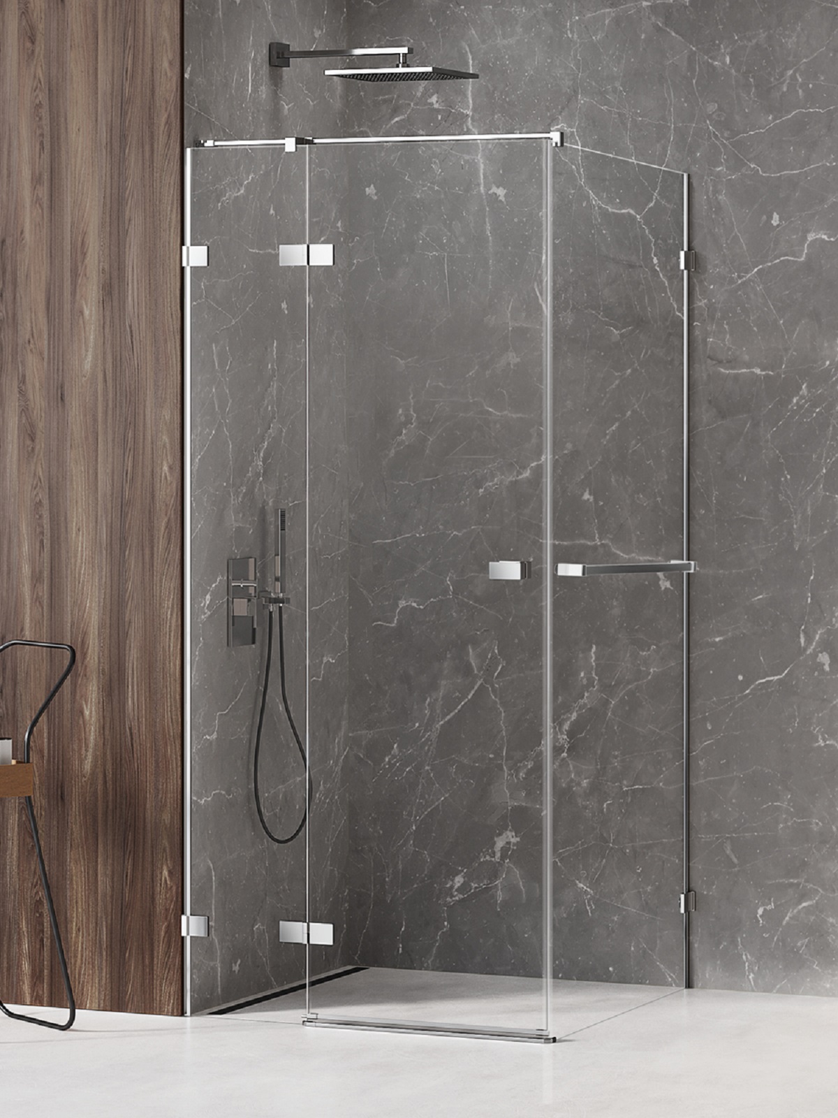 New Trendy Avexa cabina de ducha 110x100 cm rectangular cromo brillo/vidrio transparente EXK-2404