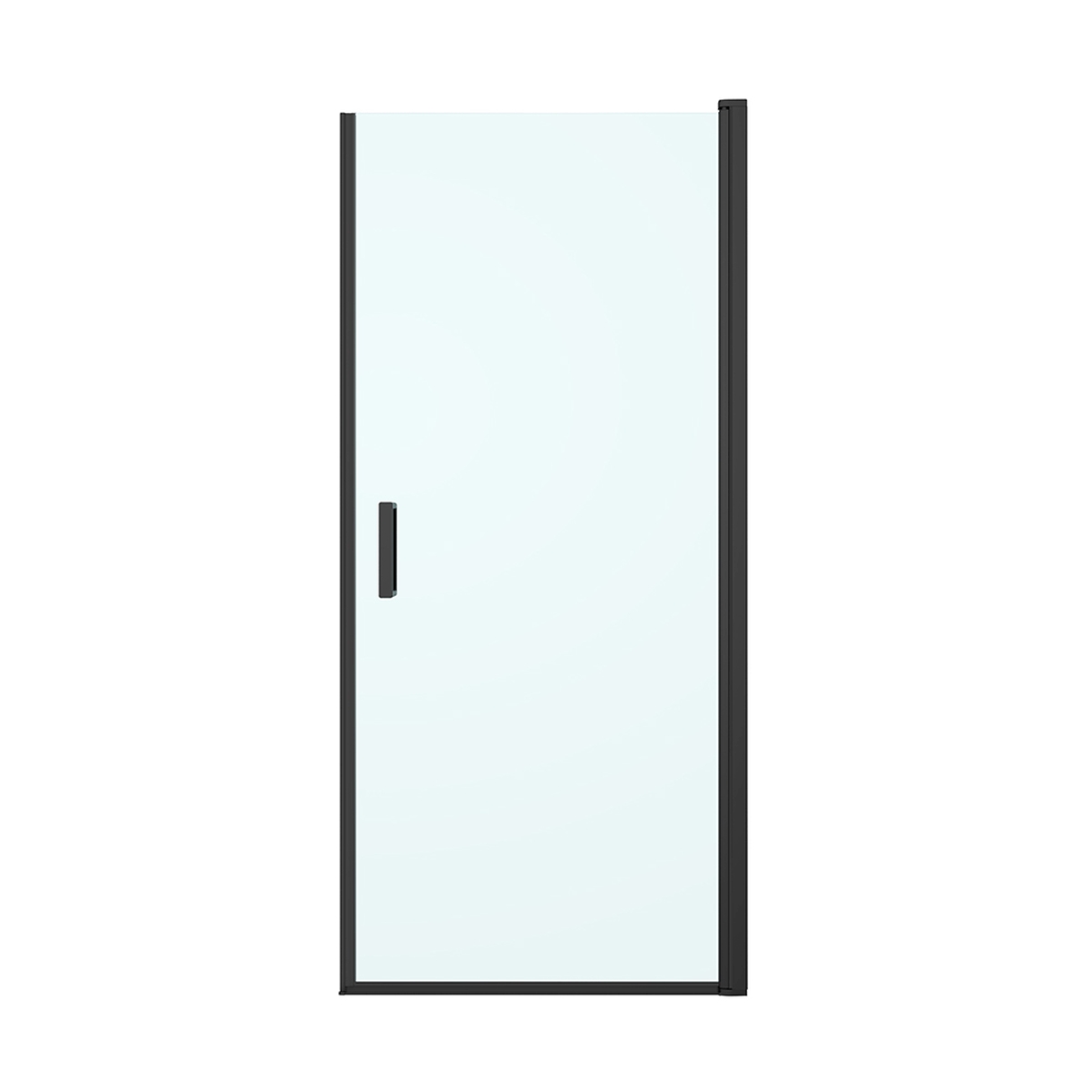 Oltens Rinnan puerta de ducha 100 cm oscilante negro mate/vidrio transparente 21209300