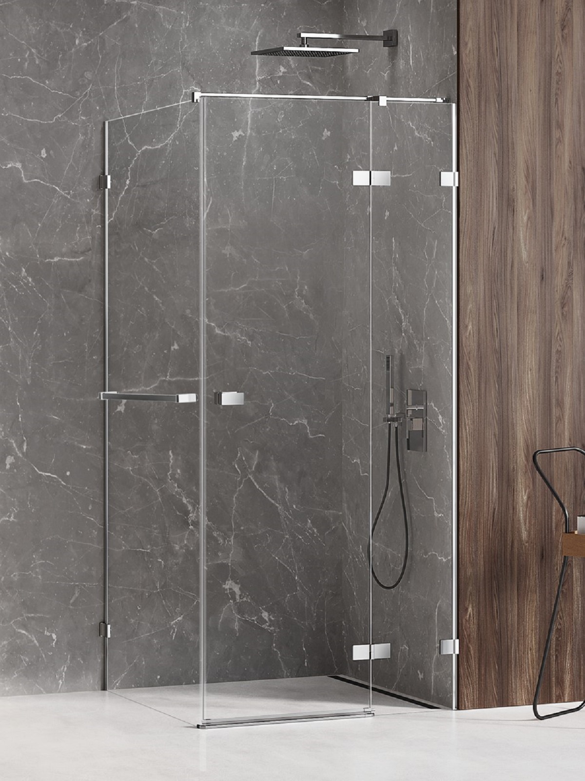 New Trendy Avexa cabina de ducha 90x90 cm cuadrada cromo brillo/vidrio transparente EXK-2421