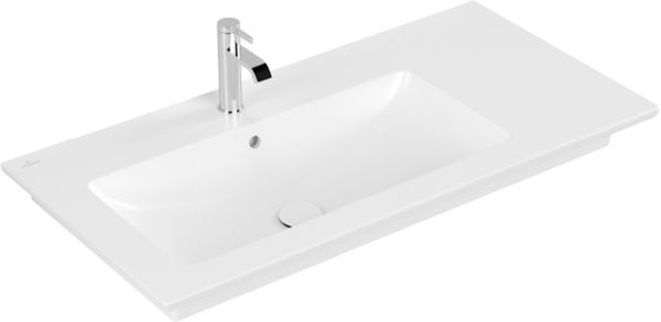 Villeroy & Boch Venticello lavabo 100x50 cm rectangular clásico-para mueble-con encimera blanco 4134L1RW