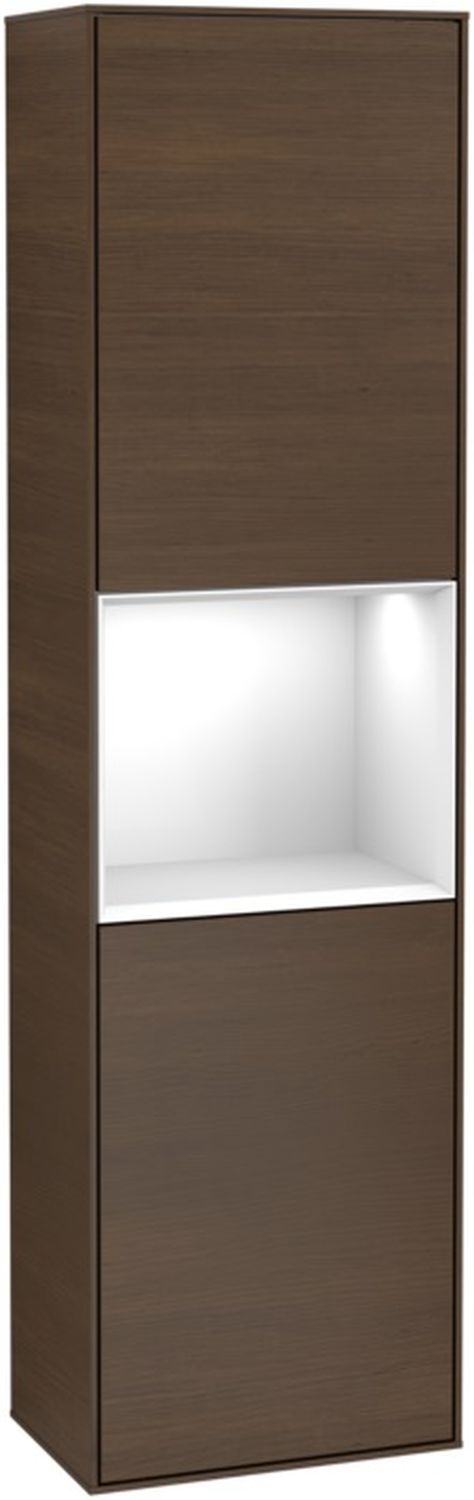 Villeroy & Boch Finion armario 41.8x27x151.6 cm suspendido, lateral blanco-nogal F460GFGN