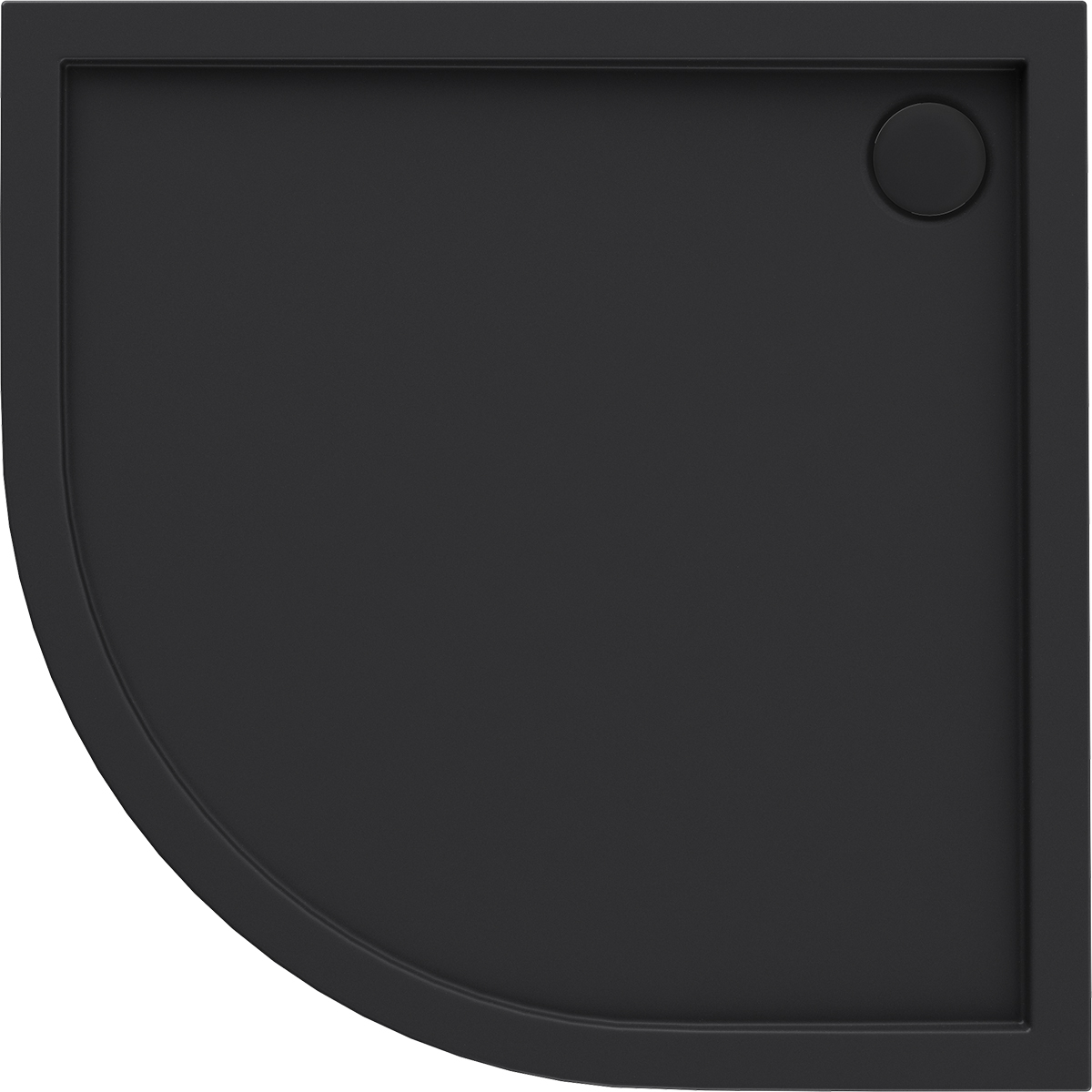 Oltens Superior plato de ducha semicircular 80x80 cm negro 16001300