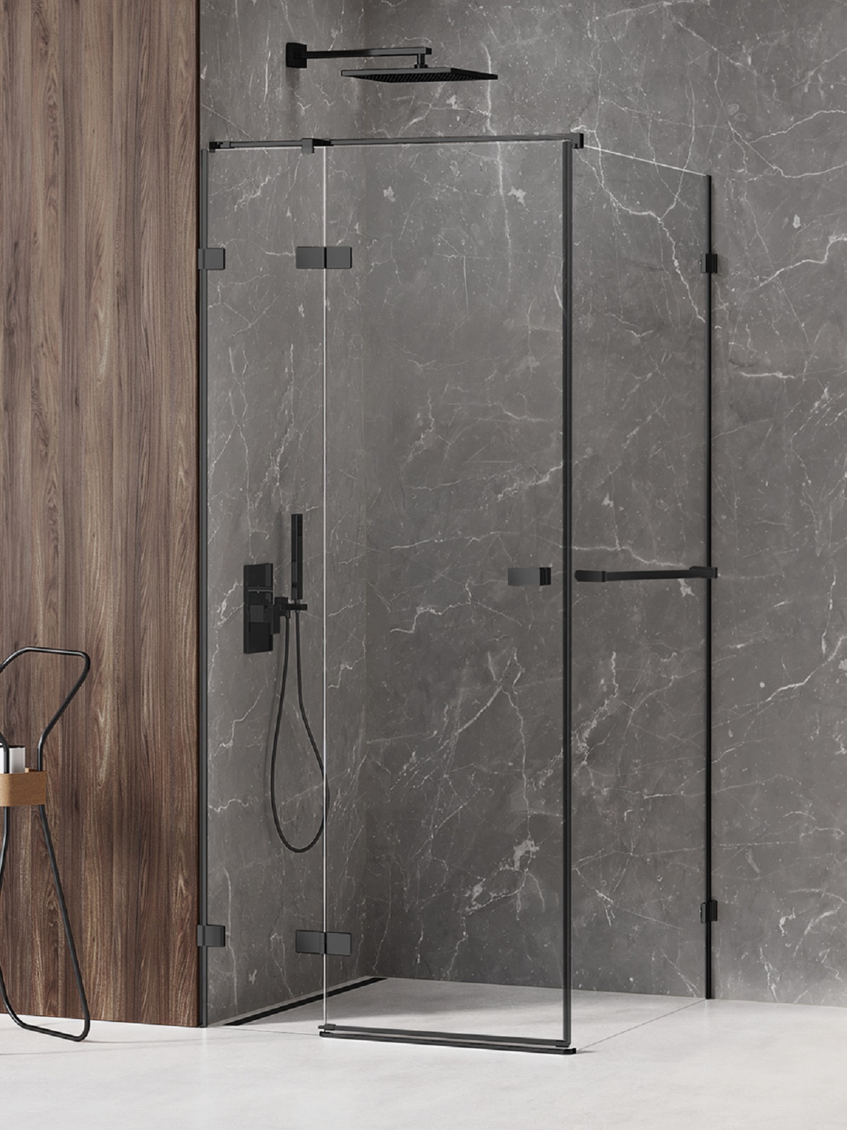 New Trendy Avexa Black kabina prysznicowa 120x100 cm prostokątna lewa czarny mat/szkło przezroczyste EXK-2562
