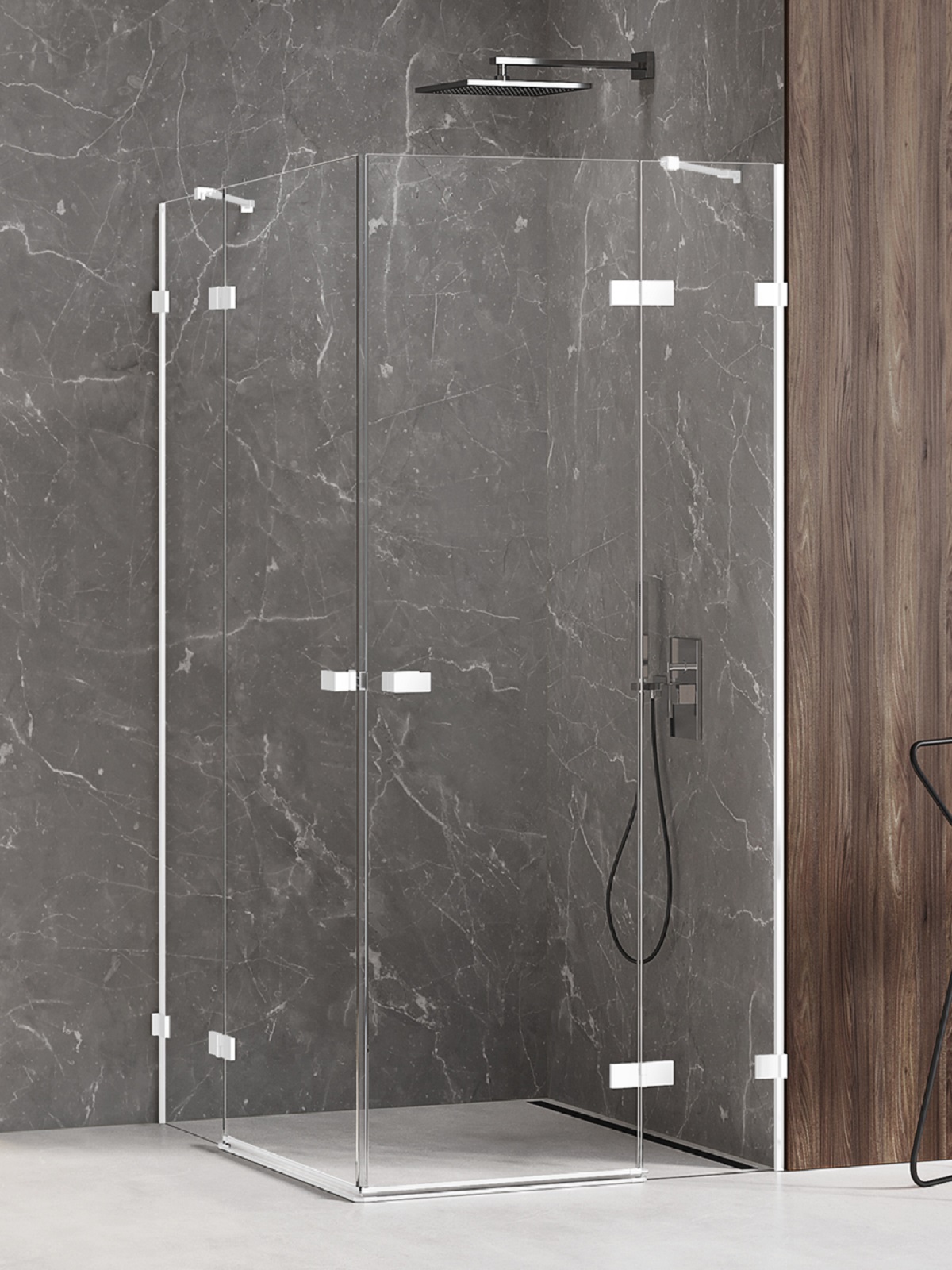 New Trendy Avexa White cabina de ducha 110x100 cm rectangular blanco mate/vidrio transparente EXK-2834