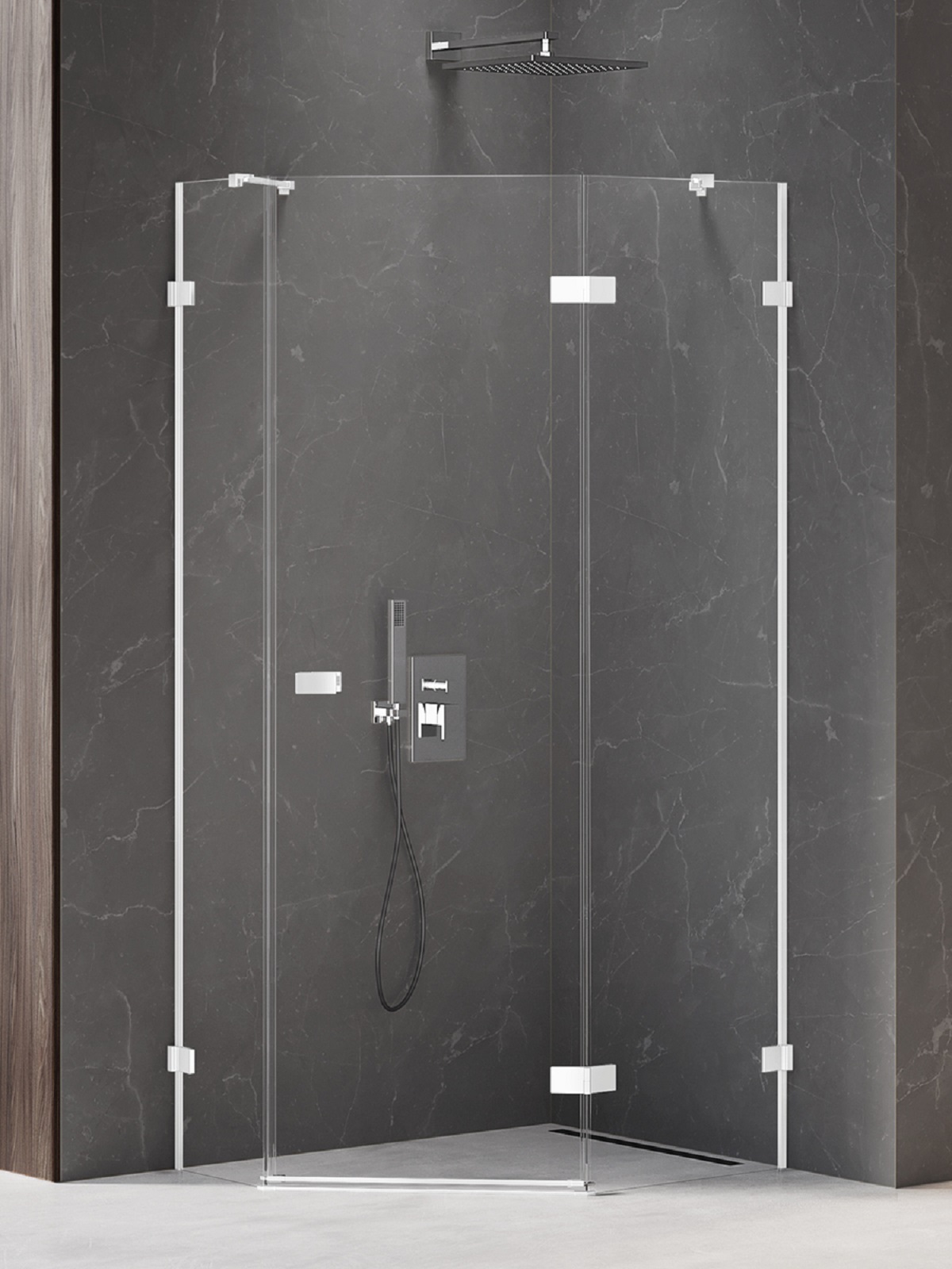 New Trendy Avexa White cabina de ducha 100x80 cm blanco mate/vidrio transparente EXK-3872