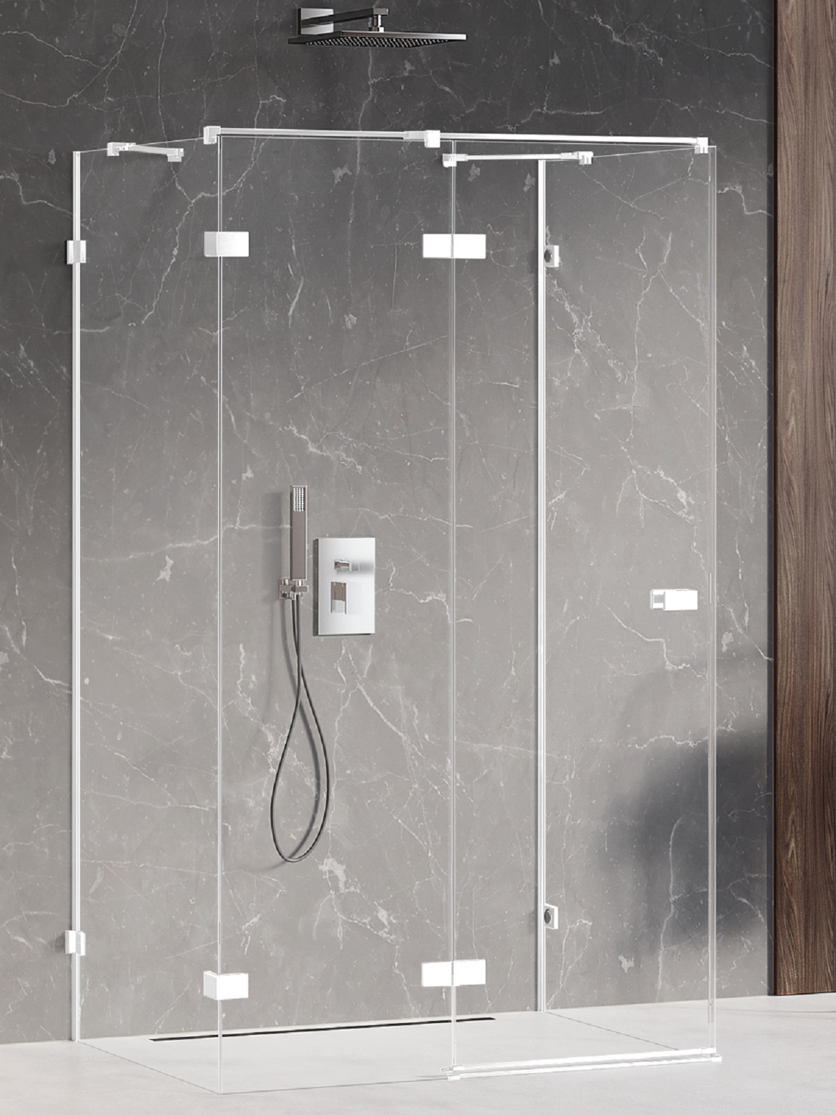 New Trendy Avexa White cabina de ducha 100x80 cm rectangular blanco mate/vidrio transparente EXK-2859