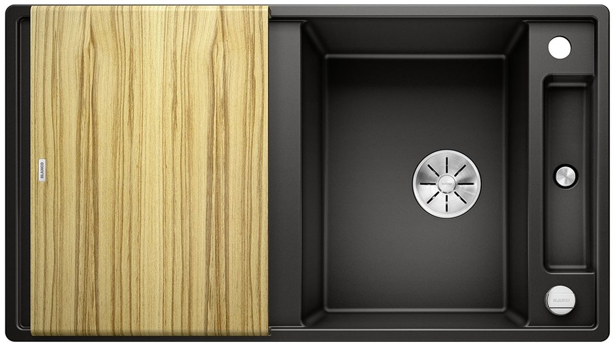 Blanco Axia III 5 S fregadero de granito 91.5x51 cm negro 525845