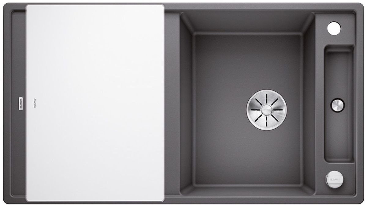 Blanco Axia III 5 S fregadero de granito 91.5x51 cm gris/grafito/ónix 523216